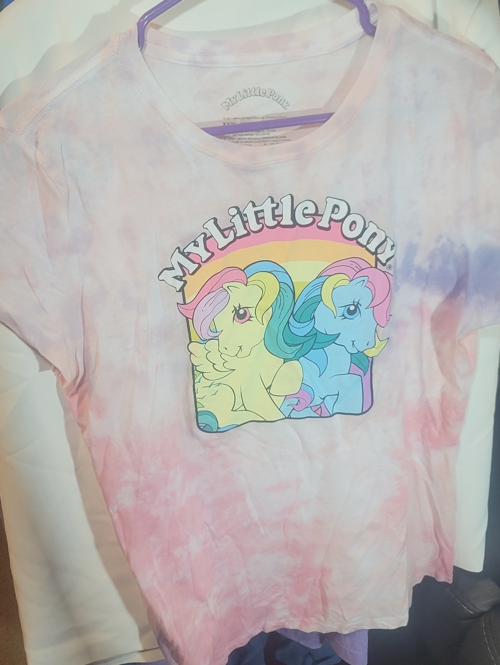 Hasbro My Little Pony Tie-Dye Pastel Pink & Purple Short Sleeve Tee